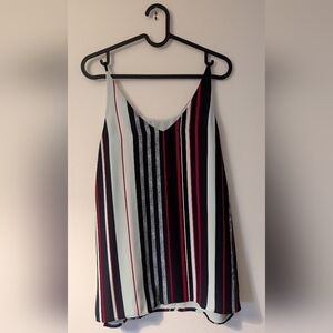 Reitmans Striped V-Neck Camisole - Black, White & Red